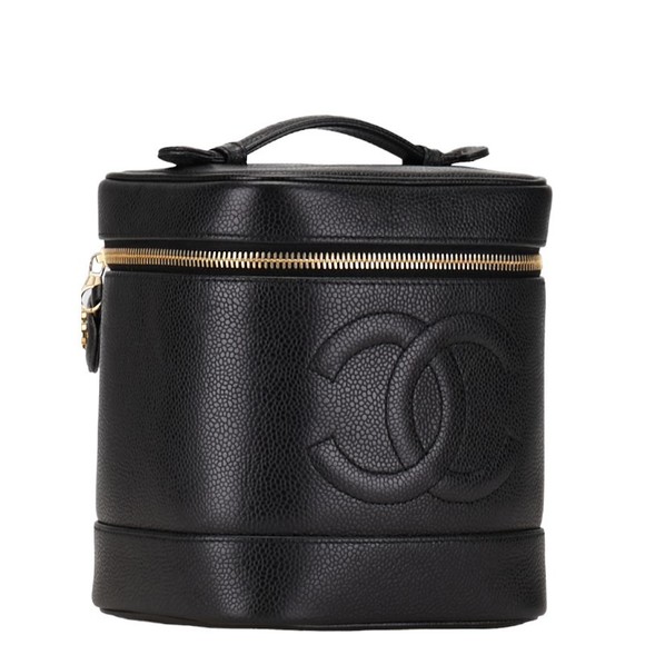 Chanel Bag Deca Bag Black Caviar Vanity Coco Mark Vanity - Picture 1 of 11